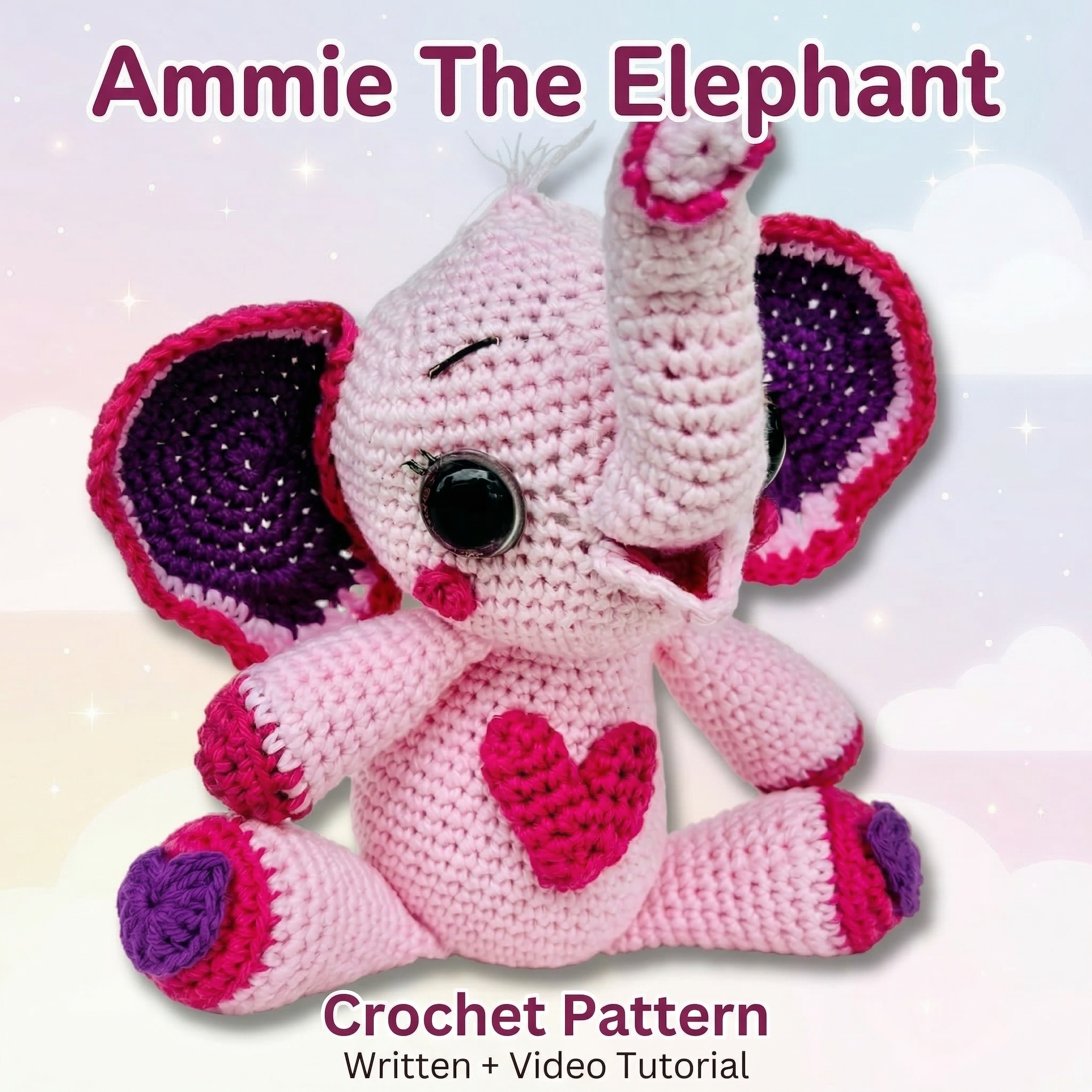 Elephant Crochet Pattern PDF | Easy Elephant Amigurumi | Beginner Friendly Tutorial